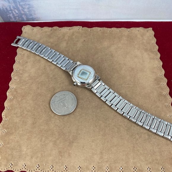 Vintage Givenchy Paris Watch Stainless Steel Black Face with Roman Numerals - Picture 7 of 10